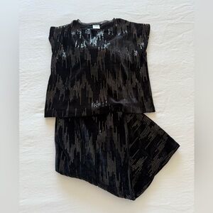 Zara Black Sequin Top and Pants